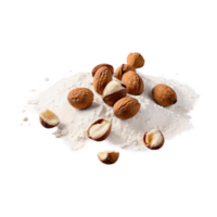 AI generated Nuts and flour isolated on transparent background png
