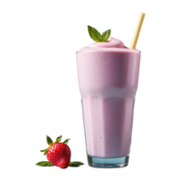 AI generated Yogurt smoothie in a glass isolated on transparent background png