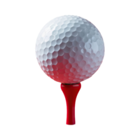 AI generated golf ball on a red tee isolated on transparent background png