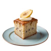 AI generated Banana cake made at home isolated on transparent background png