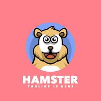 Cute hamster cheerful mascot logo vector