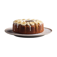 AI generated Banana cake made at home isolated on transparent background png