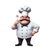 AI generated Disapproving chef character isolated on transparent background png