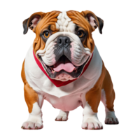 AI generated portrait of a comical english bulldog isolated on transparent background png