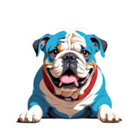 AI generated portrait of a comical english bulldog isolated on transparent background png