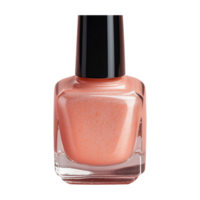 AI generated Shimmery peach nail polish smudged isolated on transparent background png