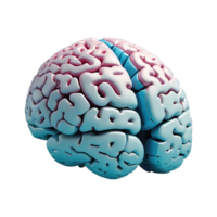 AI generated Three dimensional brain isolated on transparent background png