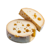 AI generated Two large holed tricot cheeses isolated on transparent background png