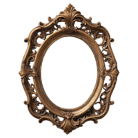 AI generated Antique frame isolated on transparent background png