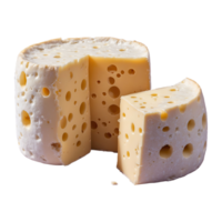 AI generated Two large holed tricot cheeses isolated on transparent background png