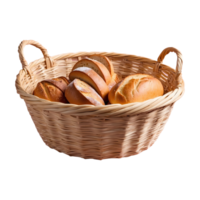 ai generiert Körbe zum Brot isoliert auf transparent Hintergrund png