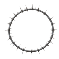 AI generated barbed wire circle frame isolated on transparent background png