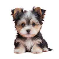 AI generated morkie puppy isolated on transparent background png