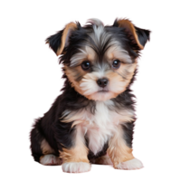 AI generated morkie puppy isolated on transparent background png