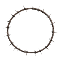 AI generated barbed wire circle frame isolated on transparent background png