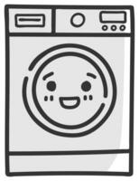 hand drawn washing machine single sticker with expression 09 vector