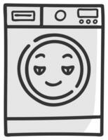 hand drawn washing machine single sticker with expression 22 vector