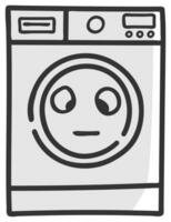 hand drawn washing machine single sticker with expression 08 vector