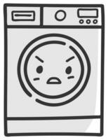 hand drawn washing machine single sticker with expression 12 vector