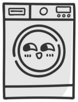 hand drawn washing machine single sticker with expression 01 vector