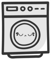 hand drawn washing machine single sticker with expression 23 vector