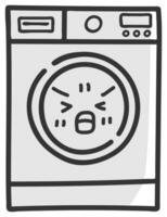 hand drawn washing machine single sticker with expression 07 vector