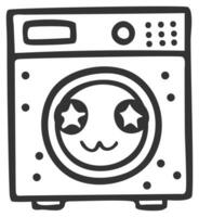 hand drawn washing machine single sticker with expression 11 vector