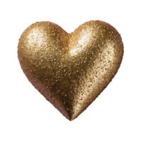 AI generated Gold heart with glitter isolated on transparent background png