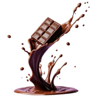 AI generated Chocolate splashing isolated on transparent background png