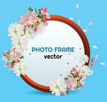 Vector Photo frame Flowers design