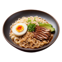 AI generated plate of ramen isolated on transparent background png