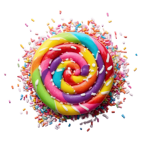 AI generated Colorful candy sprinkles isolated on transparent background png