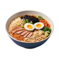 AI generated plate of ramen isolated on transparent background png