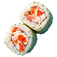 AI generated delicious Crab meat roll isolated on transparent background png