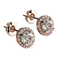 AI generated Earrings with diamonds isolated on transparent background png