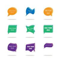 Set of speech bubbles in trendy flat style. Vector illustration for your design.