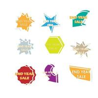 Vector set of labels and badges for sale in the form of a star.