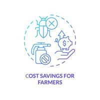 2D gradient cost savings for farmers icon, isolated vector, integrated pest management thin line illustration. vector