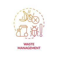 2D gradient waste management icon, isolated vector, integrated pest management thin line illustration. vector