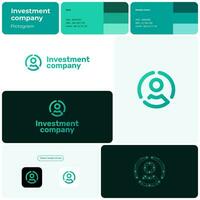 Investment service gradient line business logo. Client icon. Brand name. Client oriented service business value. Design element. Visual identity. Suitable for social media vector