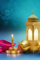 AI generated Eid Mubarak and Eid al adha Arabic Islamic background and banner Design. Pro Photo