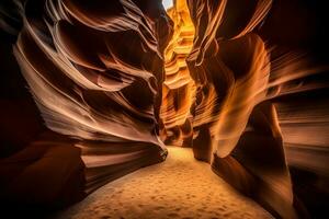 AI generated Antelope Canyon - abstract background. Travel and nature concept. Neural network AI generated photo