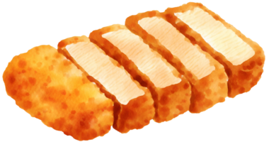 AI generated fired pork, illustration png