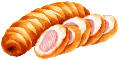 AI generated baked bun, illustration png