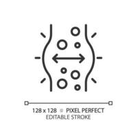 2D pixel perfect editable black metabolic imbalance icon, isolated monochromatic vector, thin line illustration representing metabolic health. vector