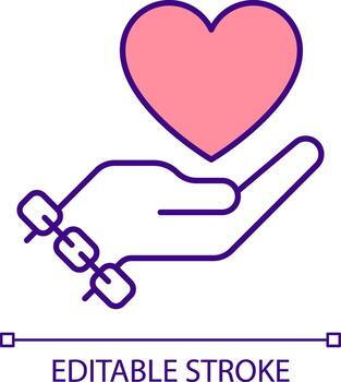 2d editable temor de abandono icono representando codependiente relación, aislado vector, Delgado línea ilustración. vector