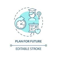 2D editable thin line icon plan for future concept, isolated monochromatic vector, blue illustration representing parenting children with health issues. vector