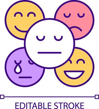 2d editable carencia de empatía icono representando codependiente relación, aislado vector, multicolor Delgado línea ilustración. vector