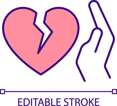 2d editable carencia de empatía icono representando codependiente relación, aislado vector, Delgado línea ilustración. vector