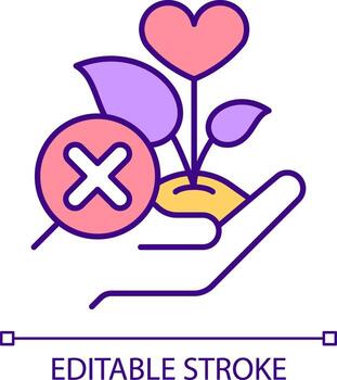 2d editable No sano papel modelos icono representando codependiente relación, aislado vector, multicolor Delgado línea ilustración. vector